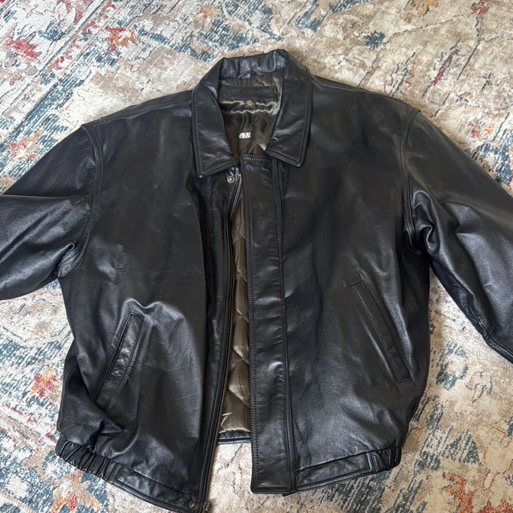 Vintage Port Authority Black Bomber Jacket Classic Style